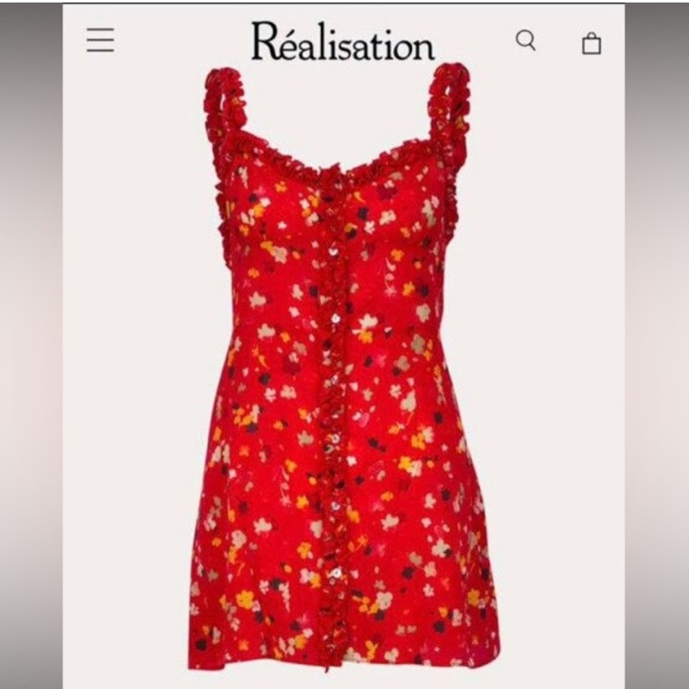 Realisation par julia dress rouge fleur red small S